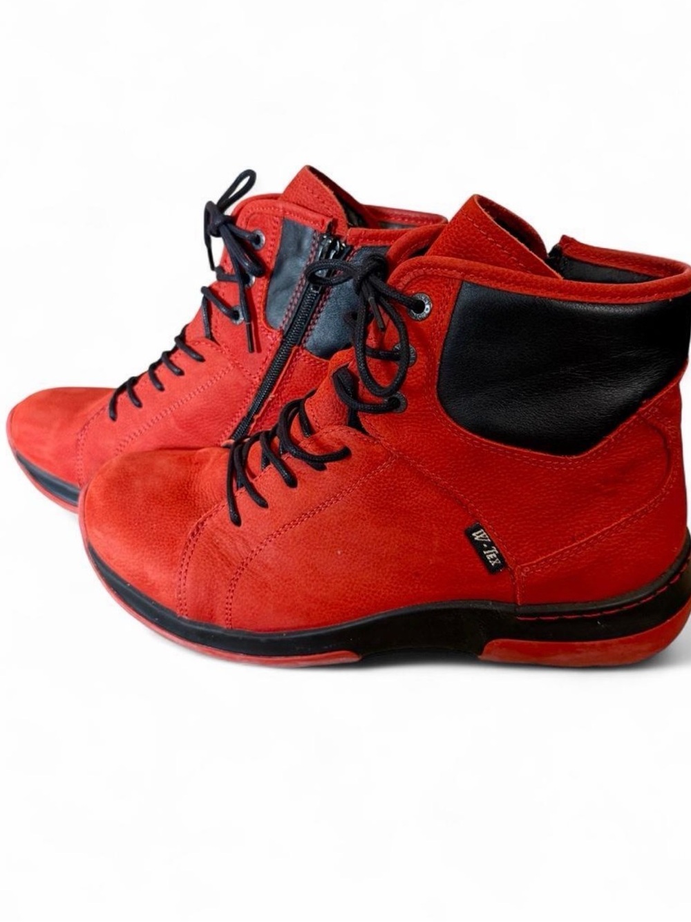 Wolky Ambient Water Resistant Red Black Leather Ankle Boots Women’s Size US 9.5